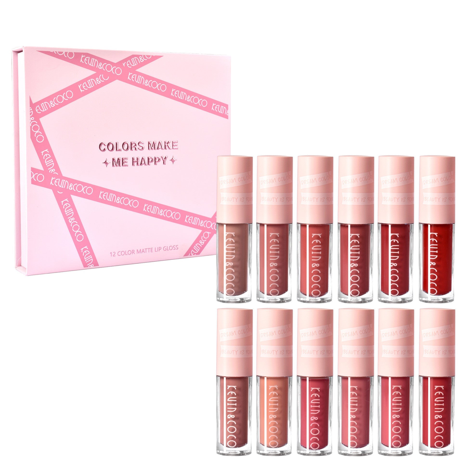 12 Colors Non Stick Cup Lip Gloss Set Waterproof Long Lasting My Store