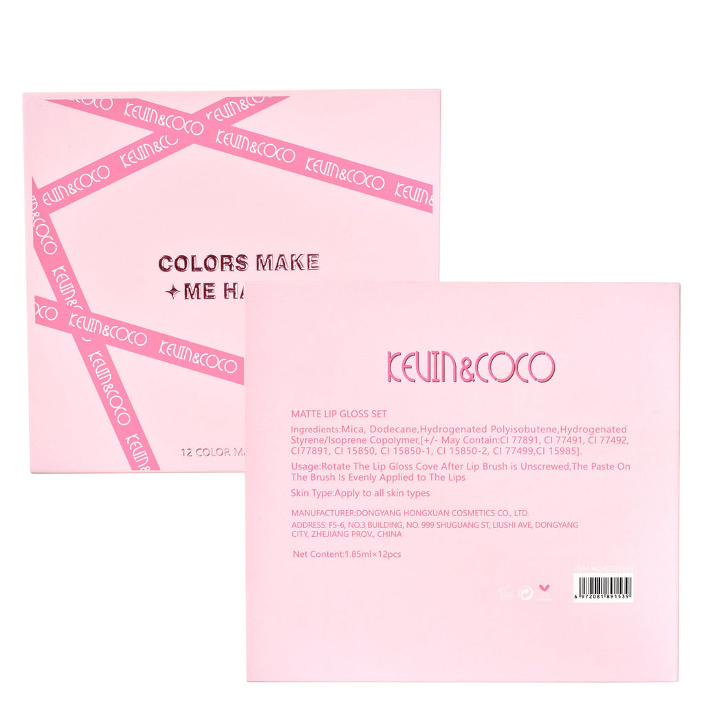 12 Colors Non Stick Cup Lip Gloss Set Waterproof Long Lasting My Store