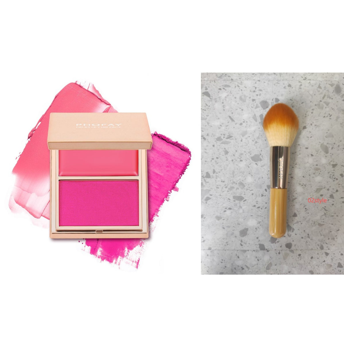 PHOFAY Double-Take Cream & Powder Blush Duo My Store